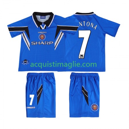 Divisa di Calcio Manchester United CONTONA 7 Retro Bambino Terza 1996 1998